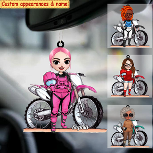 Personalized Woman Dirt Bike Motocross Lover Acrylic Ornament