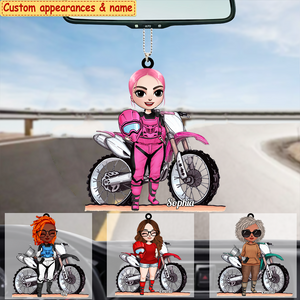 Personalized Woman Dirt Bike Motocross Lover Acrylic Ornament