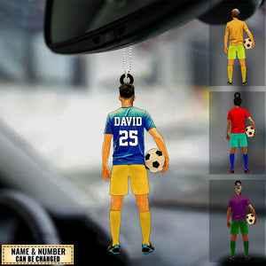 Personalized Soccer Acrylic Car Ornament For Soccer Lover