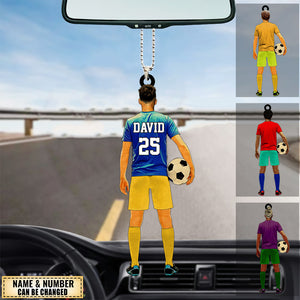 Personalized Soccer Acrylic Car Ornament For Soccer Lover