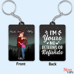 Couple Kissing Under Stars, Sky Forest Personalized Keychain