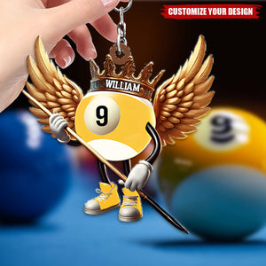 Custom Gift For Billiard Lover - Personalized Keychain