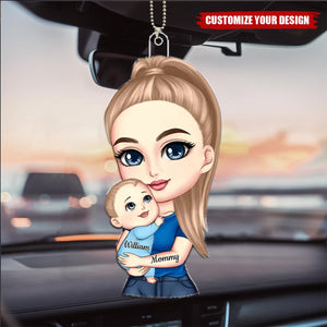 Mom Hugs Baby Gift For Newborn New Mom Personalized Acrylic Ornament