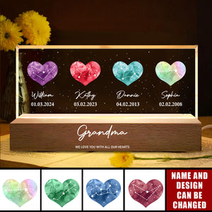Birthstone Constellations Personalized Acrylic Block LED Night Light