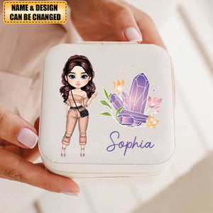 Personalized Fashion Cartoon Girl Leather Jewelry Box