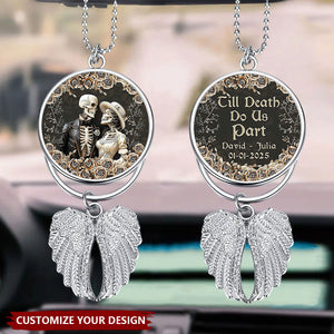 Till Death Do Us Part - Personalized Couple Wings Car Ornament