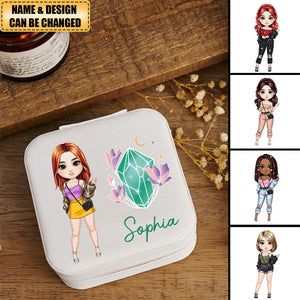 Personalized Fashion Cartoon Girl Leather Jewelry Box