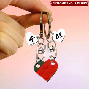 Anniversary Couple Gift - Personalized Heart Keychain