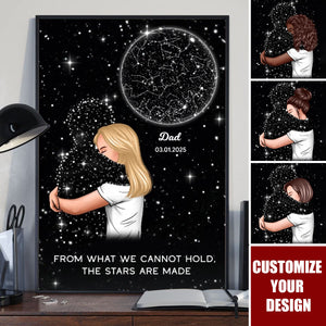 Lost Loved One Woman Hugging Star Map Galaxy Personalized Poster