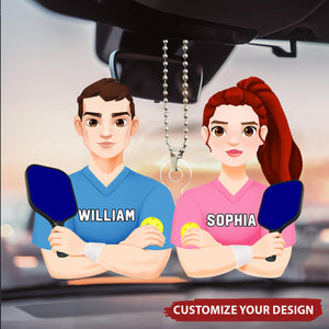 Custom Gifts For Pickleball Couple Personalized Car Ornament