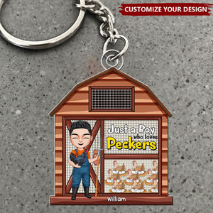Personalized Gifts For Farmer Keychain Chicken Coop