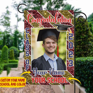 Custom Photo Congratulations Class Of 2023, Graduation Garden Flag