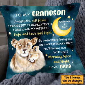Gift For Grandson Lion Hug This Pillow