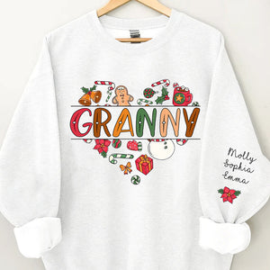 Christmas Heart Grandma Personalized 2D Sweatshirt Sleeve Custom