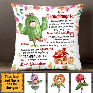 Gift For Granddaughter Flower Fairy To My Granddaughter Pillow