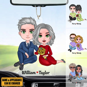 Couple Cuddling - Personalized Acrylic Ornament, Valentine's Day Gift For Couple