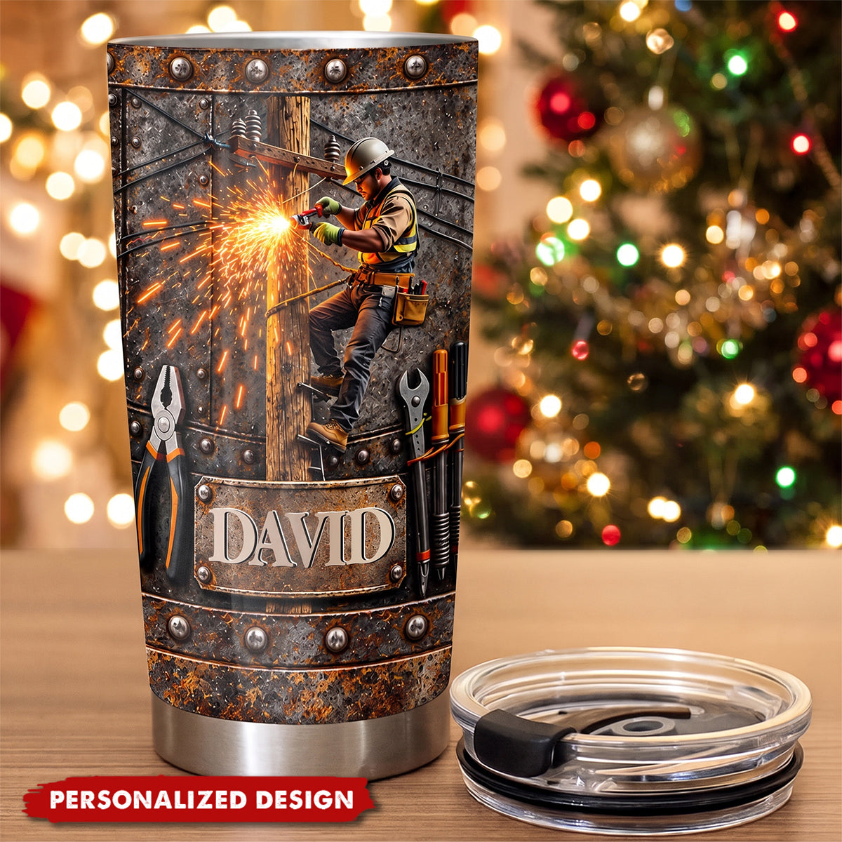 Dedicated Lineman Tumbler, Gift For Lineman and Electrician