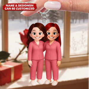 Besties Pink Tone - Personalized Acrylic Keychain