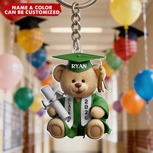 Personalized Graduation Acrylic Keychain - Pawsitively Proud Graduate