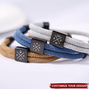 Personalized Bracelet For Dad - Adjustable Bracelet