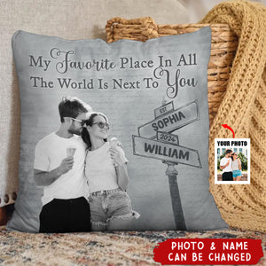 Custom Photo My Favorite Place In All The World - Personalized Pillow