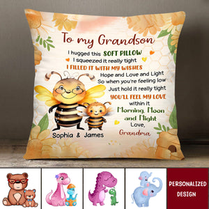 Gift For Grandson I Hugged This Soft Pillow - Personalized Pillow