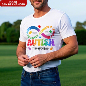 Autism Awareness Acceptance - Personalized Infinity T-Shirt
