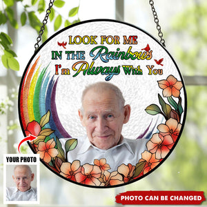 Loss In The Rainbow - Stained Glass Window Hanging Suncatcher Ornament- Memorial Gift