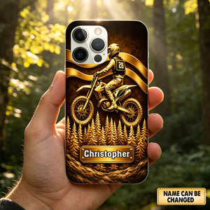 Customized Motocross Racer Phone Case, Gift For Motocross Racers, Lovers