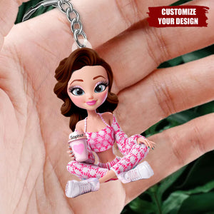 Adorable Doll Acrylic Keychain - Personalized Gifts For Her