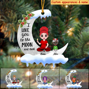I Love You To The Moon And Back Again Personalized Ornament Grandma Gift For Christmas