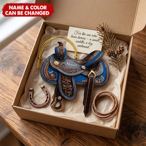 Personalized Western Saddle Acrylic Ornament - Custom Horse Rider Keepsake Gift