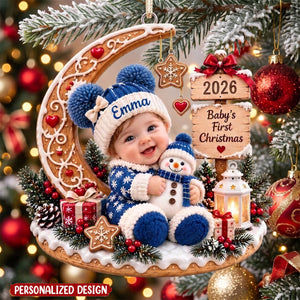 Personalized Baby First Christmas Ornament, Custom Baby Name Ornament