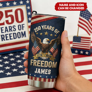 250Th Anniversary USA Patriotic Faux Pattern - Personalized Tumbler Cup