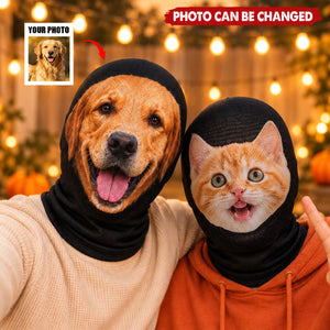 Custom Photo Balaclava Mask - Personalized Halloween Birthday Gifts For Dog Cat Lovers