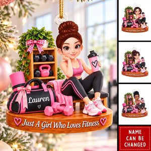 Just A Girl Who Loves Fitness - Personalized Acrylic Ornament