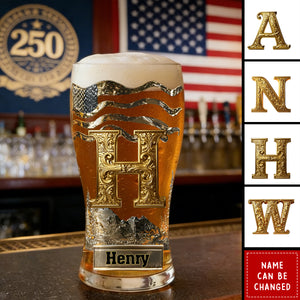 Initial Name Letter - Personalized Beer Pint