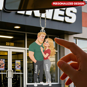 Personalized Acrylic Car Ornament - Custom Anniversary Wedding Gifts For Husband And Wife, Him And Her