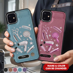 Hairdresser Scissors Salon Decor - Personalized Hairdresser Wallet Phone Case