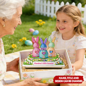 Grandma's Little Bunnies Easter - Personalized 2-Layered Wooden Plaque - Sentimental Gift for Grandma