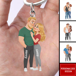 Personalized Acrylic Keychain - Custom Anniversary Wedding Gifts For Husband And Wife, Him And Her