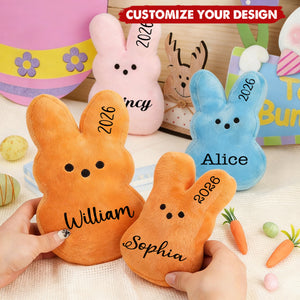Custom Name Easter Rabbit - Personalized Peep Bunny Plush, Easter Gift for Kids