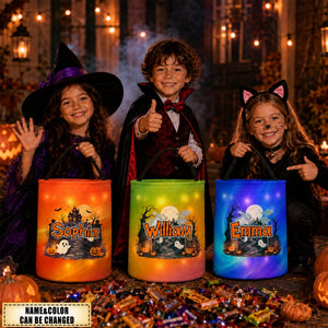 Custom LED Light Bucket Bag - Personalized Halloween Birthday Gifts For Kids