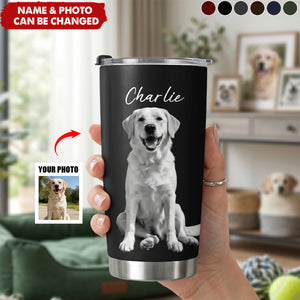 Custom Pet Portrait Sketch Art Gift For Dog Lovers, Cat Lovers - Personalized Tumbler Cup