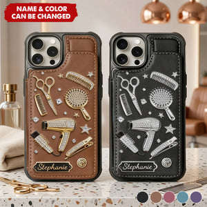 Hairdresser Scissors Salon Decor - Personalized Hairdresser Wallet Phone Case