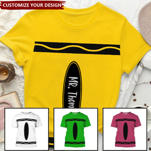 Crayon Theme Personalized Group Matching Shirt - Halloween Costume For Teachers