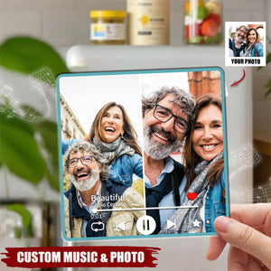 Family Photo Album Personalized Music Fridge Magnet