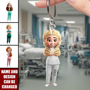 3D Effect Nurse Nutrition Facts - Personalized Keychain, Gift For Nurses
