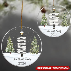 Vintage Family Lamp Post Signs - Personalized Acrylic Ornament