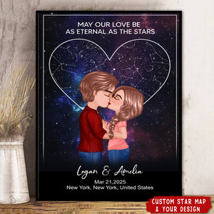 May Our Love Be As Eternal As The Stars - Custom Star Map Personalized Poster